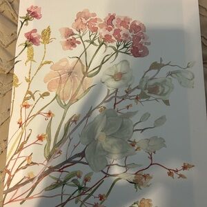 Floral Canvas Wall Art - Pink and Green Botanical Design